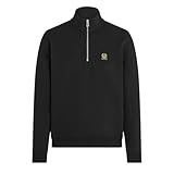 Belstaff Sweattop mit Viertelreißverschluss, Schwarz, Größe L, Schwarz