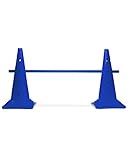 SPORTIKEL24 Kombi Kegel-Hürde – Steckhürde für Agility Training – Sprung- & Slalom-Hütchen für Hund, Sport, Pferd & Kind – 50 cm (Blau)