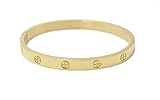 Luxus vergoldeter Edelstahl einfacher Stil Liebe Armreif Armband för Frauen (Gold Size 19)