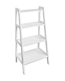 shelfmade Leiterregal weiß - Regal schmal mit 4 Ebenen - Bücherregal, Pflanzenregal - Küchenregal stehend, Badezimmer Regal - Holzregal, Standregal, Aufbewahrung Badezimmer