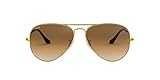 Ray Ban UnisexRb3025 Aviator Large Metal Aviator Sonnenbrille, Braun(Gestell: Gold, Gläser: Kristall braun Verlauf)