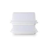 TUPPERWARE 2X C21 Butterschatz Butterdose, Weiss + Kugelschreiber