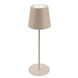 BRILONER - LED Tischlampe kabellos mit Touch, dimmbar in Stufen, höhenverstellbar, Nachttischlampe, Leselampe, LED lampe, Campinglampe, Tischleuchte, Akku Lampe, Outdoor Lampe, 36x10,5 cm, Beige