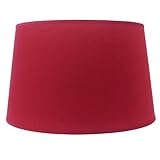 Lampenschirm Stoff groß Stehlampe E14 / E27 H 23 x Ø 40 cm rund, Farbe:rot