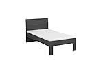 Rauch Möbel Flexx Bett Futonbett in Grau metallic, Schwarz, Liegefläche 90 x 200 cm Gesamtmaße Bett BxHxT 95 x 90 x 209 cm