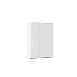 Rauch Möbel Nabila, Drehtürenschrank, Kleiderschrank, Kleiderschrank weiß, Kleiderschränke, Garderobe, 3-türig, Push-to-Open, Farbe Alpinweiß, 140x194x53cm