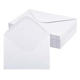 Briefumschläge, 50 Stück Umschläge mit Nassklebung, 120 g/m² Briefumschlag Kuvert für Grußkarten, Hochzeit Einladung, Geburtstagskarten Briefkuvert (Weiß, 12,5 x 17,5cm)