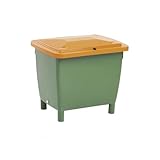 kaiserkraft | Rechteckbehälter | mit anscharniertem Deckel | Inhalt 210 l | Behälter grün | Deckel orange