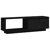 vidaXL Massivholz Kiefer TV Schrank Lowboard TV Möbel Tisch Board Sideboard Fernsehtisch Fernsehschrank HiFi-Schrank Wohnzimmer Schwarz 110x30x33,5cm