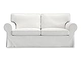 MASTERS OF COVERS Ektorp Sofabezug für 2-Sitzer für IKEA Ektorp, Sofabezug aus Baumwolle, 179 x 88 x 88 cm (Baumwolle, Weiß)