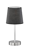 WOFI Tischleuchte Cesena 1-flammig, schwarz, ‎14 x 14 x 32 cm, Stoffschirm 832401100000