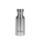 Tatonka Edelstahl Trinkflasche Steel Bottle Premium 0,5l - Bruchsichere Wasserflasche mit Edelstahl-Schraubverschluss - spülmaschinenfest und BPA-frei (500ml)