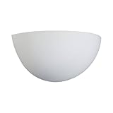 Lindby Gips Wandlampe weiß, bemalbar indirektes Licht Wandleuchte 1 flammig für Wohnzimmer Esszimmer Küche Flur Gipsleuchte Wand innen IP20