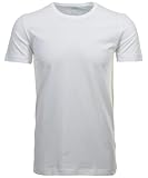 Ragman Herren 2 T-Shirt Doppelpack Bodyfit mit Rundhals, Weiß, M