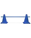 SPORTIKEL24 Kombi Kegel-Hürde – Steckhürde für Agility Training – Sprung- & Slalom-Hütchen für Hund, Sport, Pferd & Kind – 30 cm (Blau)