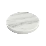 dio only for you MARMOR-DEKOPLATTE. RUND. 10cm. Runde Steinplatte, Steintafel, Marmorplatte in Untersetzer in weiß, WEISS