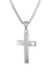 trendor Kreuz 21 mm Weißgold 333 (8 Kt) mit Silber-Halskette 39910-50 50 cm