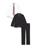 G.O.L. Jungen Bekleidungsset 4-tlg. Anzug, bestehend aus Sakko, Hose, Hemd, Krawatte, Gr. 146, Schwarz (black 2)