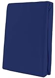 Leonado Vicent - Classic Spannbettlaken Bettlaken 100% Baumwolle Jersey Spannbetttuch in vielen Farben & Größen MARKENQUALITÄT ÖKO TEX Standard 100 (140 x 200 cm - 160 x 200 cm, Dunkelblau)