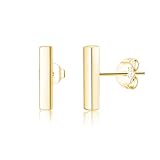 Reffeer Bar-Ohrstecker aus massivem 925er-Sterlingsilber für Damen, Ohrringe, minimalistische Ohrstecker, hypoallergen (B-Gelb)