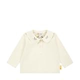 Steiff Poloshirt Langarm EU Größe 56 Eggnog, Mädchen Polo-Shirt langärmelig, Polohemd für Babys, Hemd mit Kragen, Longsleeve, weich und bequem, waschmaschinenfest