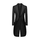 Mrjitor Herren 2 Stück Anzug Schwalbenschwanz Smoking Zweireiher Frack Jacke & Hose für Auftritte