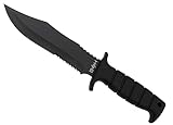 BSH Adventure Taktisches Militär-Messer, Bowie Klinge aus rostfreiem Stahl 420, Kampfmesser Survival-, Jagd- und Outdoor-Messer mit rutschfestem Griff und Cordura-Scheide, 162 g/28,7 cm