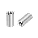 QUARKZMAN 10 Stück M3 Runde Verbindungsmuttern, 304 Edelstahl Kupplungsmutter 10mm/0,39" Länge Hülse Stange Stabmutter für Halterung, M3x10x6mm