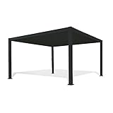 WEIDE® Premium Pavillon in Anthrazit mit Lamellendach 3x4 m I Rostfreie & Robuste Voll-Aluminium Pergola freistehend I Optimaler Schutz vor Sonne & Regen Dank verstellbaren Aluminium-Lamellen