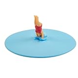Lurch 210891 Mein Deckel Splash Girls Monika Mut Glasabdeckung aus Premium-Platin-Silikon Ø10,5cm, Blau