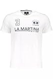 La Martina Stilvolles weißes T-Shirt aus Baumwolle mit ikonischem Aufdruck für Herren, weiß, XL