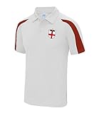 Super Lemon Unisex England Supporters Sport Polo – Modernes weißes Poloshirt mit England-Logo – perfekt für Fußballfans – bequeme, athletische Passform für Spieltage und Alltag, rot / weiß, XL