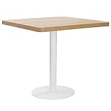 vidaXL Bistrotisch für 2 Personen Bartisch Bartresen Stehtisch Tresentisch Esstisch Tisch Küchentisch Partytisch Hellbraun 80x80cm MDF