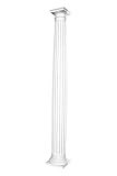 Halbsäule | rund | kanneliert | vorgrundierte Oberfläche | stoßfest | klassisch | Barock | Dekosäule | Stuck | weiß | PU | N3120H Set | 203 mm
