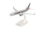 Herpa Snap-Fit Modellflugzeug American Airlines Boeing 737 Max 8 - N306RC Miniatur im Maßstab 1:200, Sammlerstück, Modell mit Standfuß, Kunststoff