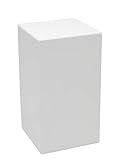 Paintersisters® Sockel Weiß lackiert Größe S - (10x10x18 cm) allseitig geschlossen, akkurat verarbeitet, Podest für Objekte und Kunst, Deko, Pflanzensäule, Schaufenster