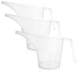 COM-FOUR® 3x Trichterkrug, Gießkanne mit Trichterausguss, transparente Trichterkanne, Dosierkanne für die Seifenherstellung, für Öl, zum Blumengießen