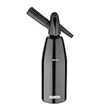 Olympia Soda-Siphon 1 Liter, Schwarz, lädt Getränke mit CO2 auf, um Limonaden zu machen, zur Verwendung mit CO2-Kartuschen, CE341