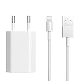 Ladekabel mit Netzteil Ersatz für iPhone, Ladegerät Kompatibel mit iPhone 11 11 Pro Max Xr X Xs Max 8 8 Plus 7 7 Plus 6 6s 6s Plus Se 5s Ladeadapter 5w Apple Ladekabel, Datenkabel, Ladeset