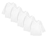 TupTam Unisex Baby Langarm Wickelshirt 5er Set, Farbe: Weiß, Größe: 56