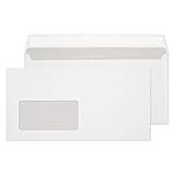 Blake Purely Everyday DL – 110 x 220 mm 75 g/m² selbstklebende Umschläge linkes Fenster (22774) – Box mit 500 Stück