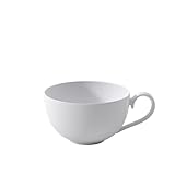Villeroy & Boch - Royal Milchkaffee-Tasse 370 ml Weiß, Spülmaschinenfest, Mikrowellensicher, Kaffeebecher, Große Tasse für Kaffee, Milchkaffee oder Cappuccino, Jumbotasse, Premium Bone Porzellan