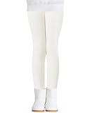 Adorel Mädchen Thermo Leggings Baumwolle Gefütterte Winter Warme Dicke Hosen Weiß 122-128 EU (Herstellergröße 130)
