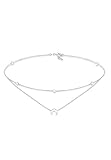 Elli Halskette Damen Choker Layer Astro Halbmond Sterne in 925 Sterling Silber