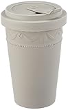 KPM Berlin KURLAND To-Go Becher - Porzellan-Becher, Kaffeebecher mit Deckel, Teebecher 0,35l, Handmade in Berlin, im Geschenkkarton, 13 cm, Grau matt