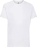 Shirtinstyle Kinder-Shirt Basic Uni Fruit of The Loom, Farbe Weiss, Größe 140