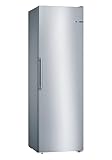 Bosch GSN36VLEP, Serie 4, Freistehender Gefrierschrank, 186 x 60 cm, 242 L, 234 kWh pro Jahr, NoFrost, BigBox Schublade für großes Gefriergut, Vario Zone - Flexibler Gefrierraum, Metall-Optik