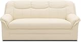 DOMO. collection Collection Berlin Sofa/klassisches 3er Sofa/Zeitlose Garnitur mit weichem Kunstleder/Maße: 178/90/89 cm (B/T/H) / Farbe: beige (weiß), 155113002584
