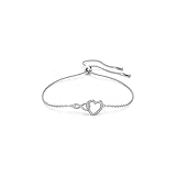 Swarovski Infinity Armband, Unendlichzeichen und Herz, Weiss, Rhodiniert