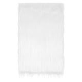 Kunstfell zum Basteln,60x40 cm Kunstfell Meterware,Dekofell aus Plüschstoff,für Weihnachtsmannhaar,Teppich Schlafzimmer,Flauschiger Fellteppich,Stuhlkissen,DIY-Dekoration,Textilien (Weiß)